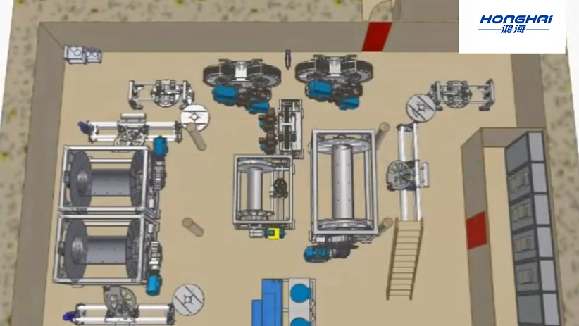 Arrangement scheme of winch cabin of scientific research vessel